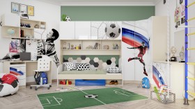 Антресоль на шкаф 3-х створчатый Футбол ЧМ (Белый/корпус Клен) в Асино - asino.katalogmebeli.com | фото 2