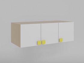 Антресоль на шкаф 3-х створчатый Клаксон без машинок (Белый/корпус Клен) в Асино - asino.katalogmebeli.com | фото