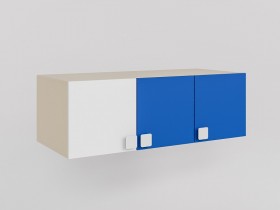 Антресоль на шкаф 3-х створчатый Скай люкс (Синий/Белый/корпус Клен) в Асино - asino.katalogmebeli.com | фото
