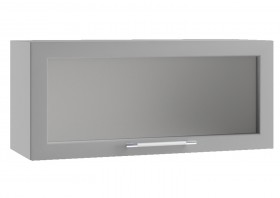 Барселона ШВГС 800 Шкаф верхний горизонтальный со стеклом (Седой клён/корпус Белый) в Асино - asino.katalogmebeli.com | фото