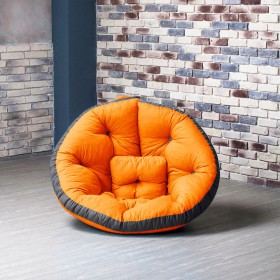 Бескаркасное Кресло ОУСТЕР Комбо оранжево-серый в Асино - asino.katalogmebeli.com | фото