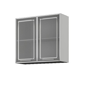 Бетон ШВС 800 Шкаф верхний с двумя дверцами со стеклом в Асино - asino.katalogmebeli.com | фото