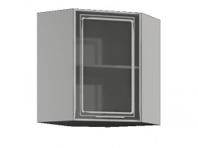 Бетон ШВУС 550*550 Шкаф верхний угловой с одной дверцей со стеклом в Асино - asino.katalogmebeli.com | фото