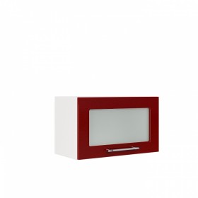 Бруклин ШВГС 600 Шкаф верхний горизонтальный со стеклом (Бетон белый/корпус Белый) в Асино - asino.katalogmebeli.com | фото