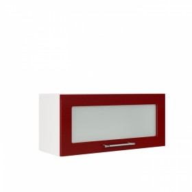 Бруклин ШВГС 800 Шкаф верхний горизонтальный со стеклом (Бетон белый/корпус Белый) в Асино - asino.katalogmebeli.com | фото