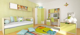 Детская комната Эппл (Зеленый/Белый/корпус Клен) в Асино - asino.katalogmebeli.com | фото 5