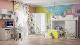 Детская комната Флер (Белый/корпус Выбеленное дерево) в Асино - asino.katalogmebeli.com | фото 3