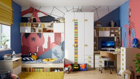 Детская комната Клаксон без машинок (Белый/корпус Клен) в Асино - asino.katalogmebeli.com | фото 1