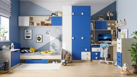 Детская комната Скай (Синий/Белый/корпус Клен) в Асино - asino.katalogmebeli.com | фото