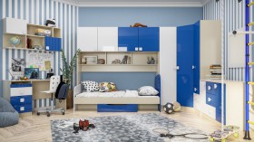 Детская комната Скай Люкс (Синий/Белый/корпус Клен) в Асино - asino.katalogmebeli.com | фото 3
