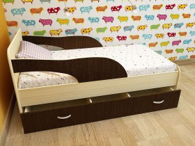 Кровать детская Максимка Млечный дуб/Венге в Асино - asino.katalogmebeli.com | фото