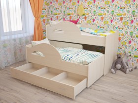 Кровать детская Радуга 1600 Млечный дуб/Венге в Асино - asino.katalogmebeli.com | фото 2