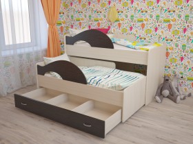 Кровать детская Радуга 1600 Млечный дуб/Венге в Асино - asino.katalogmebeli.com | фото 5