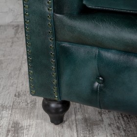 Диван кожаный Лофт Честер (темно-зеленый) в Асино - asino.katalogmebeli.com | фото 2