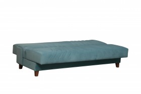 Диван-кровать "Бэлла" (велюр нео слейт/подушки микровелюр тропики) в Асино - asino.katalogmebeli.com | фото 5