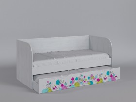 Диван-кровать Флёр (Белый/корпус Выбеленное дерево) в Асино - asino.katalogmebeli.com | фото