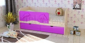 Друзья Кровать детская 2 ящика 1.6 Фиолетовый глянец в Асино - asino.katalogmebeli.com | фото