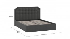 Двуспальная кровать без ПМ «Анабель» Велюр/Графит 1600 в Асино - asino.katalogmebeli.com | фото 3