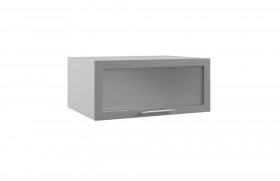 Гарда ГПГС 800 шкаф верхний горизонтальный глубокий со стеклом (Белый/корпус Серый) в Асино - asino.katalogmebeli.com | фото