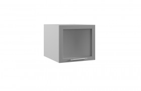 Гарда ГВПГС 500 шкаф верхний горизонтальный глубокий со стеклом высокий (Белый/корпус Серый) в Асино - asino.katalogmebeli.com | фото