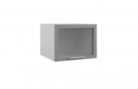Гарда ГВПГС 600 шкаф верхний горизонтальный глубокий со стеклом высокий (Белый/корпус Серый) в Асино - asino.katalogmebeli.com | фото