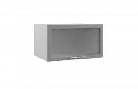 Гарда ГВПГС 800 шкаф верхний горизонтальный глубокий со стеклом высокий (Белый/корпус Серый) в Асино - asino.katalogmebeli.com | фото