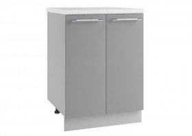 Гарда МС 600 шкаф нижний с 2-мя фасадами малой глубины (Белый патина/корпус Серый) в Асино - asino.katalogmebeli.com | фото