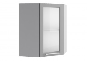 Гарда ПУС 550 шкаф верхний угловой со стеклом Белый в Асино - asino.katalogmebeli.com | фото