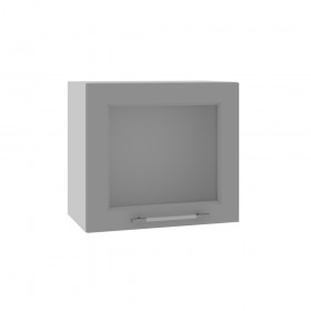 Гарда ВПГС 500 шкаф верхний горизонтальный со стеклом высокий (Белый патина/корпус Серый) в Асино - asino.katalogmebeli.com | фото