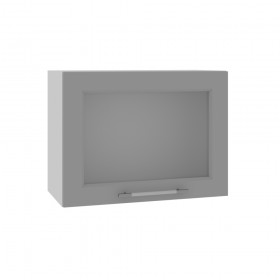 Гарда ВПГС 600 шкаф верхний горизонтальный со стеклом высокий (Белый патина/корпус Серый) в Асино - asino.katalogmebeli.com | фото