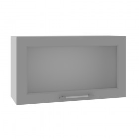 Гарда ВПГС 800 шкаф верхний горизонтальный со стеклом высокий (Белый патина/корпус Серый) в Асино - asino.katalogmebeli.com | фото