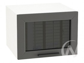 Шкаф верхний Глетчер ШВГС 510 (Маренго силк/белый/горизонт/стекло) в Асино - asino.katalogmebeli.com | фото