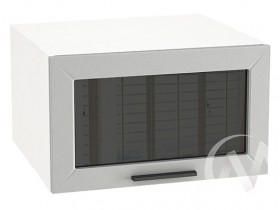 Шкаф верхний Глетчер ШВГС 610 (Гейнсборо силк/белый/горизонт/стекло) в Асино - asino.katalogmebeli.com | фото