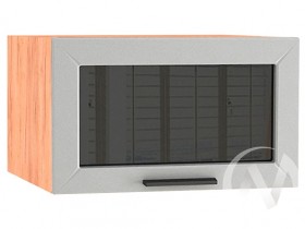 Шкаф верхний Глетчер ШВГС 610 (Гейнсборо силк/дуб крафт/горизонт/стекло) в Асино - asino.katalogmebeli.com | фото