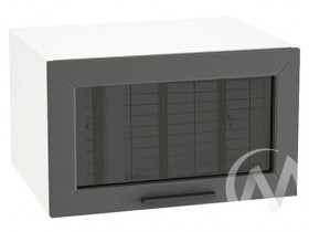 Шкаф верхний Глетчер ШВГС 610 (Маренго силк/белый/горизонт/стекло) в Асино - asino.katalogmebeli.com | фото