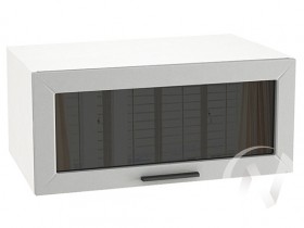 Шкаф верхний Глетчер ШВГС 810 (Гейнсборо силк/белый/горизонт/стекло) в Асино - asino.katalogmebeli.com | фото