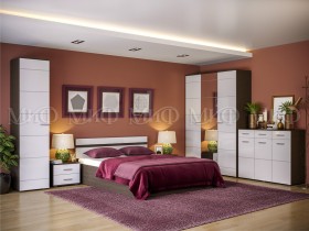 Спальня Нэнси (Венге/Белый глянец) в Асино - asino.katalogmebeli.com | фото 1