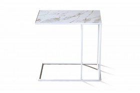 Журнальный столик Stone 01 (Круглый) Металл/Керамика 250 Белый в Асино - asino.katalogmebeli.com | фото 2