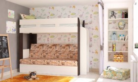 Кровать с диваном 75 Карамель Атлант (Венге Магия /Сосна Карелия/Савана) в Асино - asino.katalogmebeli.com | фото
