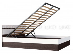 Ким кровать с подъемным механизмом 1,4 (Венге/белый глянец) в Асино - asino.katalogmebeli.com | фото 2