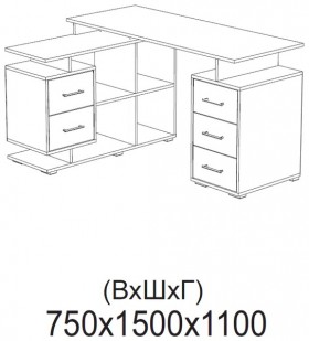 Компьютерный стол угловой СКМУ-3 белый в Асино - asino.katalogmebeli.com | фото 2