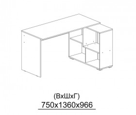 Компьютерный стол угловой СКМУ-3 дуб сонома/белый в Асино - asino.katalogmebeli.com | фото 3