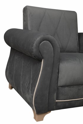 Кресло для отдыха "Порто" (велюр графит / микровельвет крем) в Асино - asino.katalogmebeli.com | фото 7