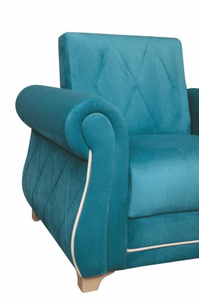 Кресло для отдыха "Порто" (велюр киви бирюза / микровельвет крем) в Асино - asino.katalogmebeli.com | фото 5