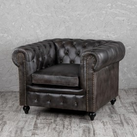 Кресло кожаное Лофт Честер (акация) в Асино - asino.katalogmebeli.com | фото 1