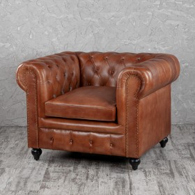 Кресло кожаное Лофт Честер (кожа) в Асино - asino.katalogmebeli.com | фото 1