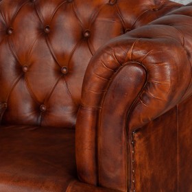 Кресло кожаное Лофт Честер-Нью (Коричневый, Рыжий) в Асино - asino.katalogmebeli.com | фото 4