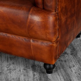Кресло кожаное Лофт Честер-Нью (Коричневый, Рыжий) в Асино - asino.katalogmebeli.com | фото 8