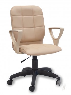 Кресло компьютерное Элегия М3 (черный/кожзам Атзек бежевый) в Асино - asino.katalogmebeli.com | фото