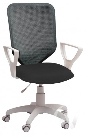 Кресло компьютерное Элегия S (белый/ткань сетка темно-серая) в Асино - asino.katalogmebeli.com | фото